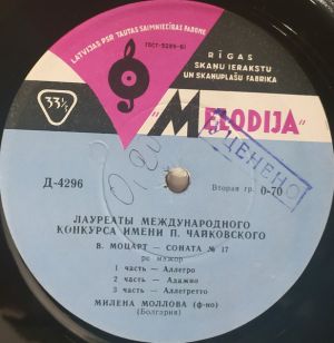 Милена Моллова - Лауреаты Международного Конкурса Имени П. Чайковского