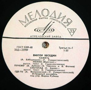 Виктор Беседин - Виктор Беседин (1969)