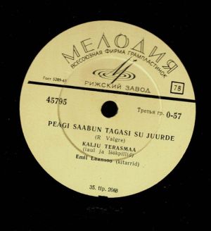 Emil Laansoo / Kalju Terasmaa - Peagi Saabun Tagasi Su Juurde / Maria-Elena (1966)