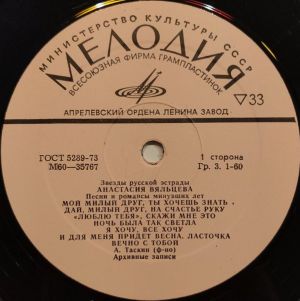 Анастасия Вяльцева - Песни И Романсы Минувших Лет (1974)