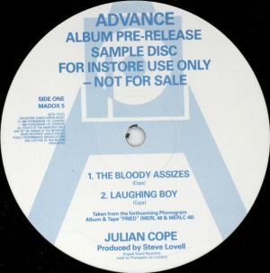 Julian Cope - Advance Album Pre-Release Sample Disc (1984)